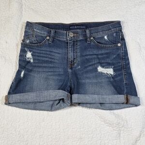 Rock & Republic BumperShoot Distressed Cut Off Mid Rise Jean Shorts